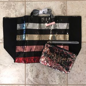 Victoria’s Secret sequin tote and wristlet set